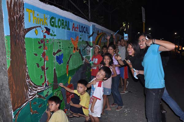 The mural was finished at dark